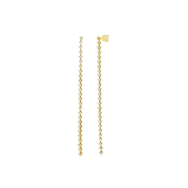 London Collection 14k Yellow Gold Classic Dangle Diamond Earrings