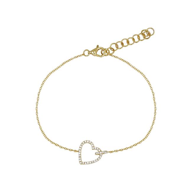 London Collection 14k Yellow Gold Open Heart Bracelet