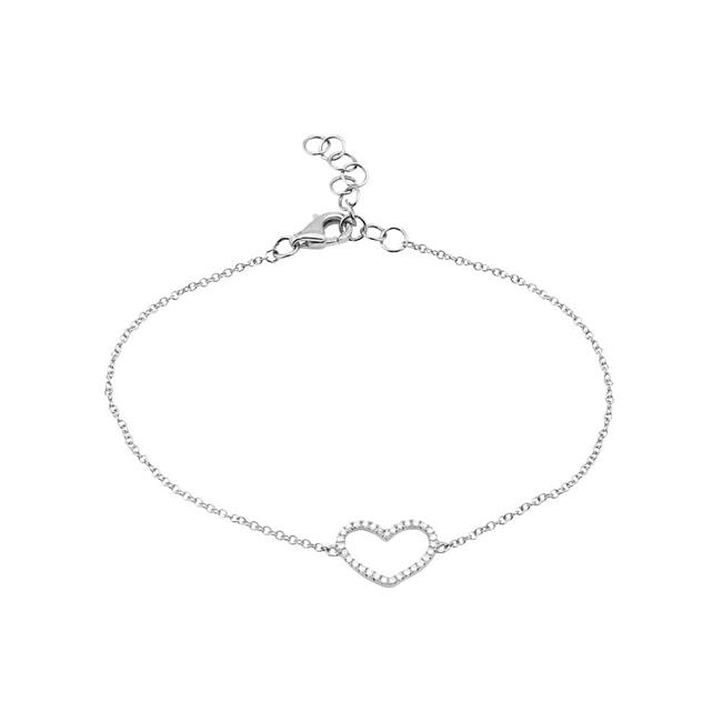 London Collection 14k White Gold Open Heart Bracelet