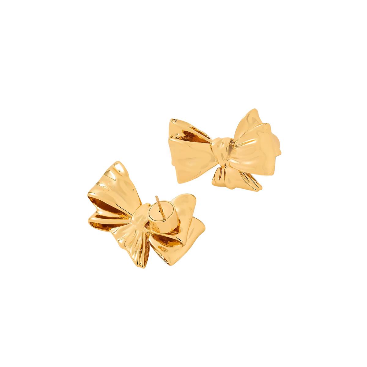 Jennifer Fisher Gold Ecoated Brass Small Bow Stud Earrings