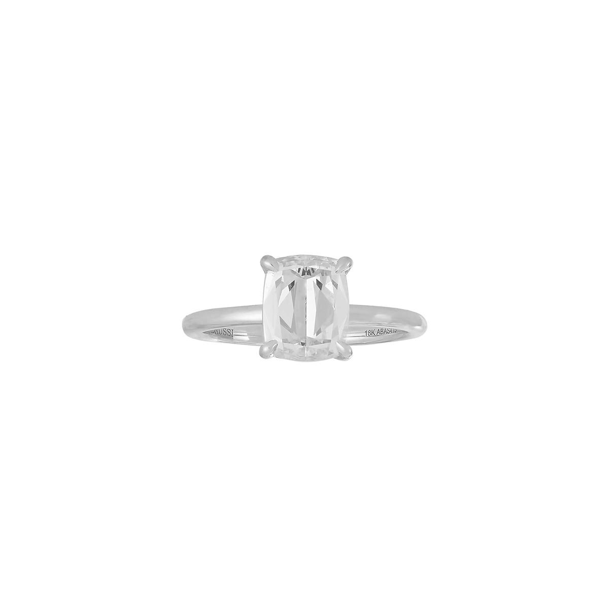 Henri Daussi 18k White Gold Diamond Solitaire Engagement Ring