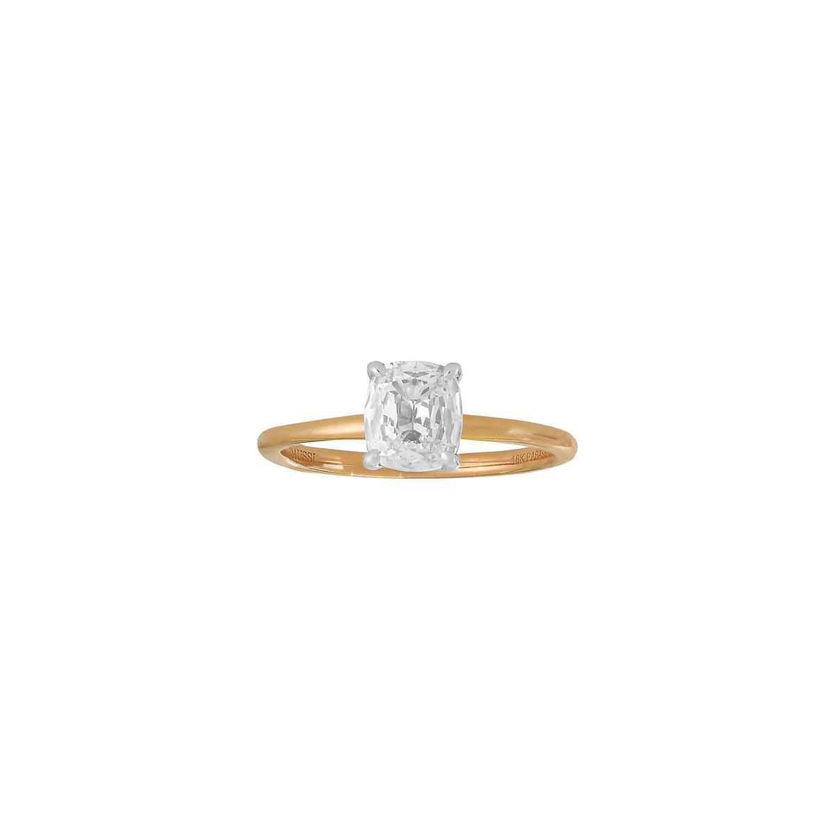 Henri Daussi Two Tone Diamond Solitaire Engagement Ring