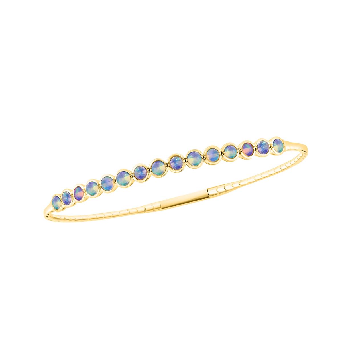 London Collection 18k Yellow Gold Opal Bangle Bracelet