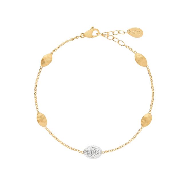 Marco Bicego Siviglia 18k Yellow and White Gold Small Bean Diamond Bracelet