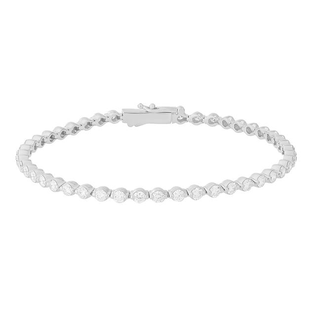 London Collection 14k Gold Round Diamond Tennis Bracelet 3.00cts