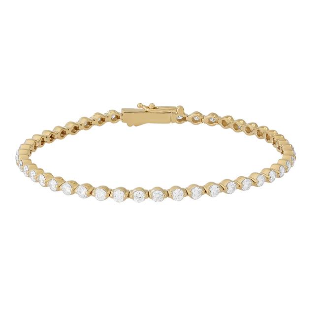 London Collection 14k Gold Round Diamond Tennis Bracelet 3.00cts