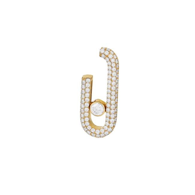 Messika Move Link 20 Years 18k Yellow Gold Diamond Single Earring Left