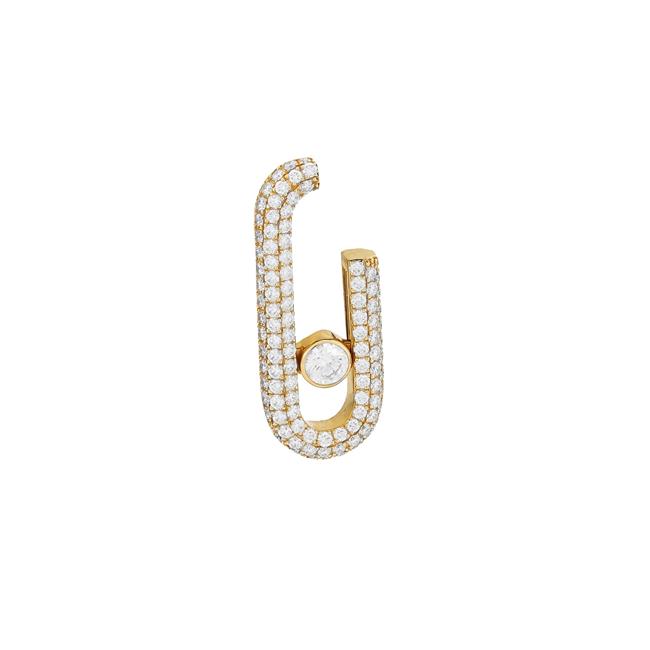 Messika Move Link 20 Years 18k Yellow Gold Diamond Single Earring Right