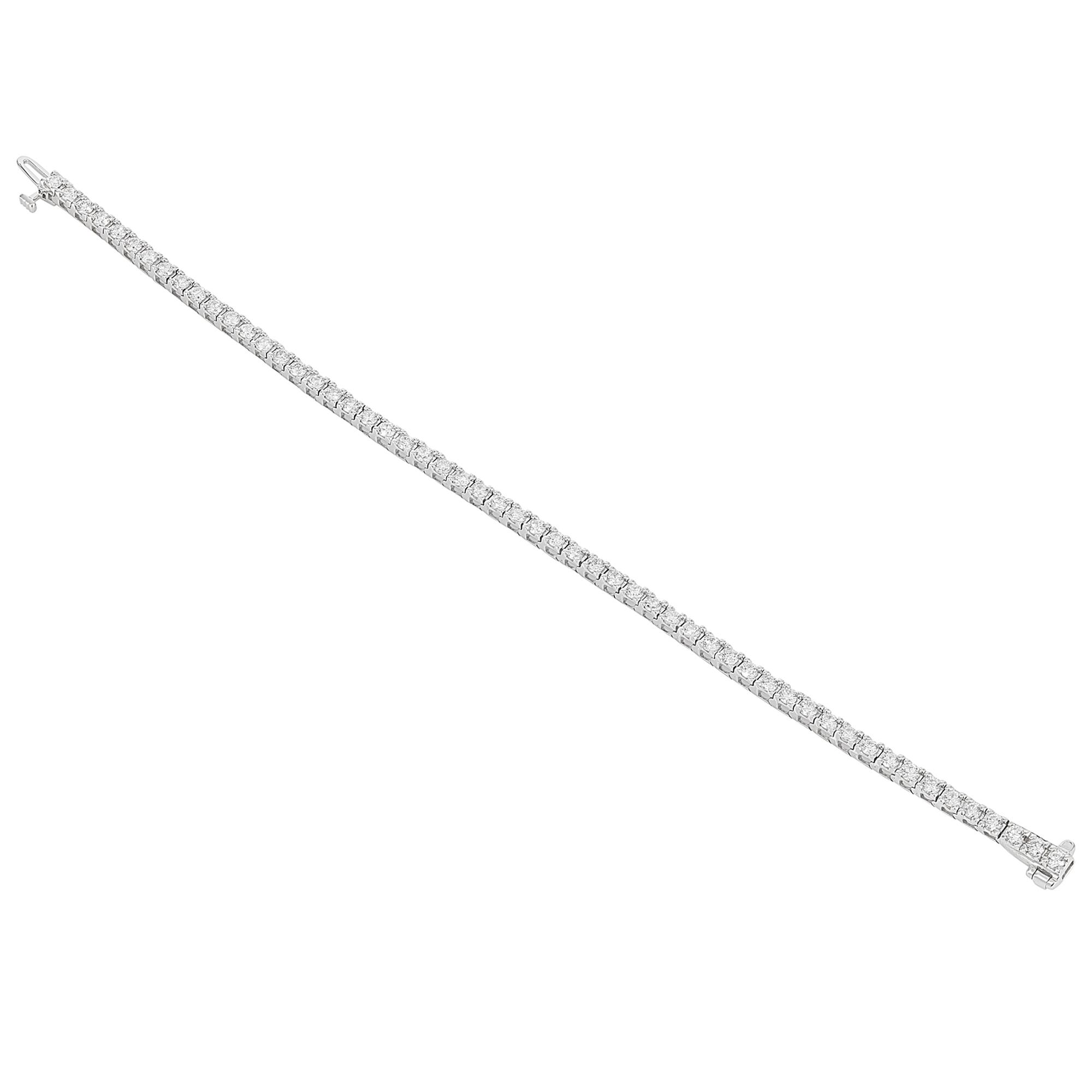 London Collection 14k White Gold 4 Prong 2.00ct Diamond Tennis Bracelet