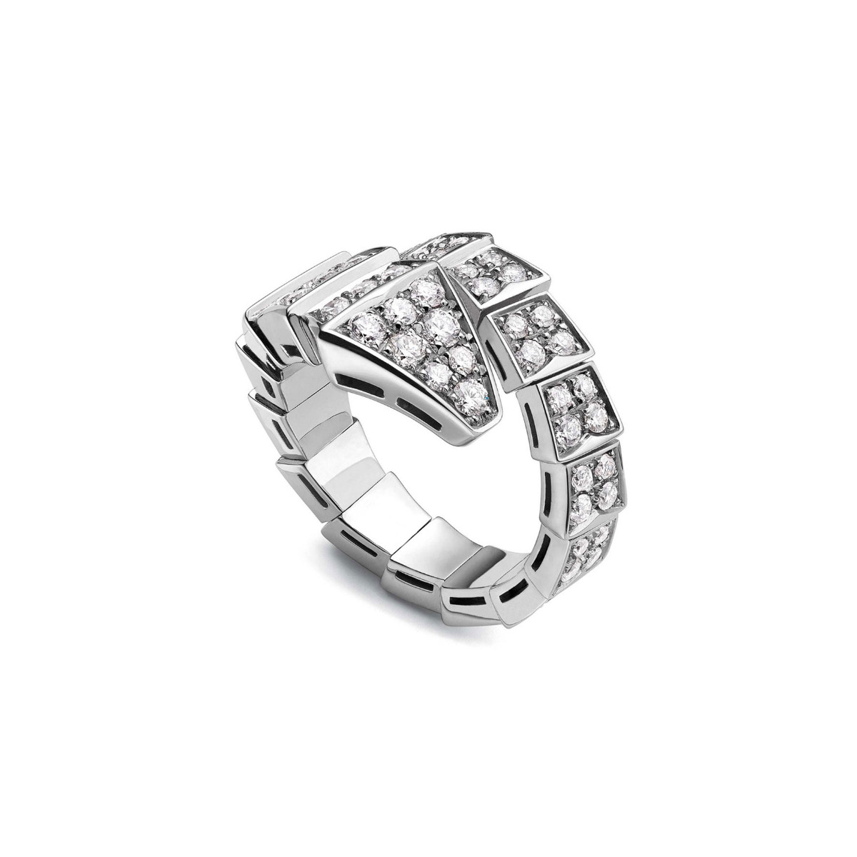 Bvlgari Serpenti Viper 18k White Gold Diamond Ring