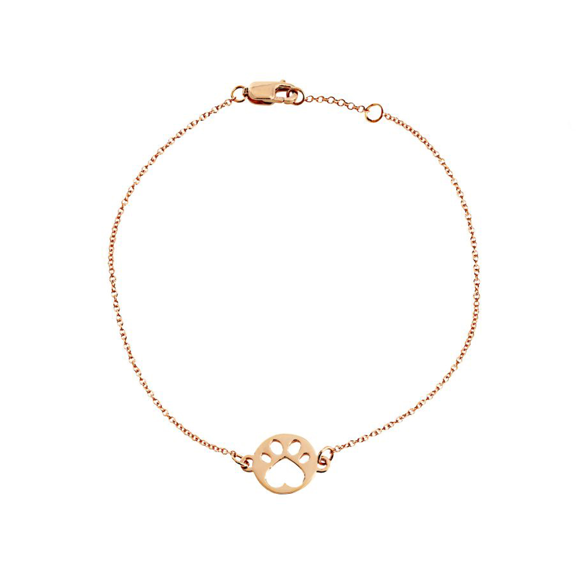 Our Cause for Paws 14k Rose Gold Mini Paw Bracelet