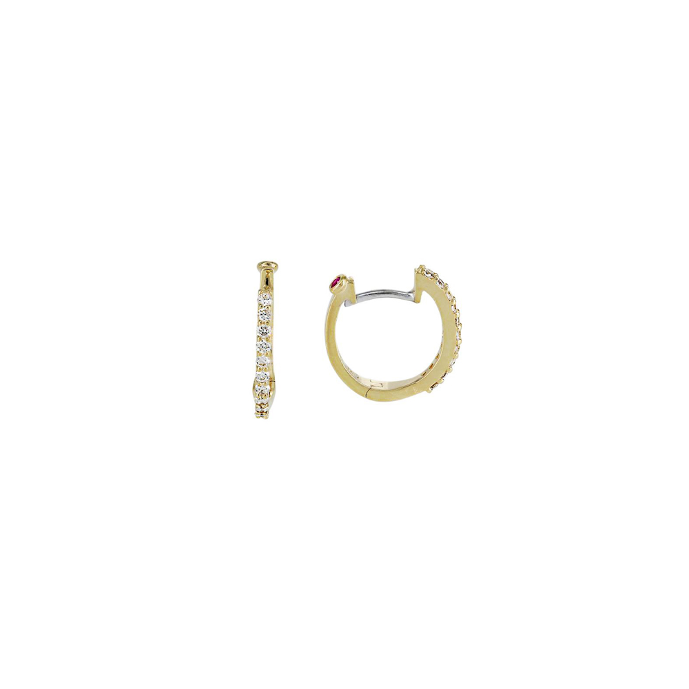 Roberto Coin 18k Diamond Baby Hoop Earrings