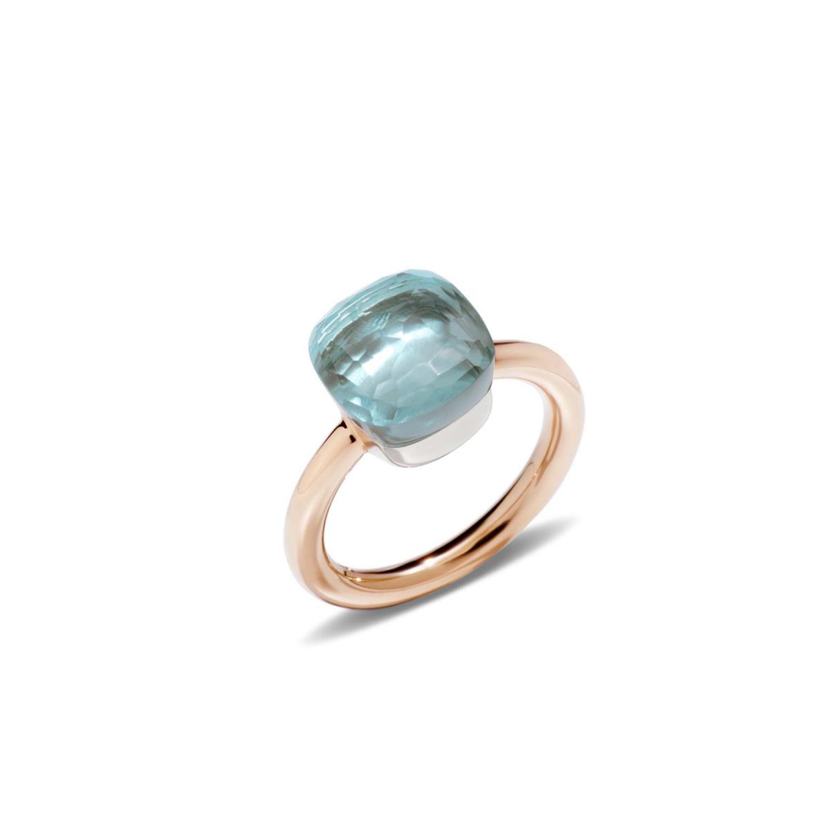 Pomellato Nudo Two Tone Sky Blue Topaz Classic Ring