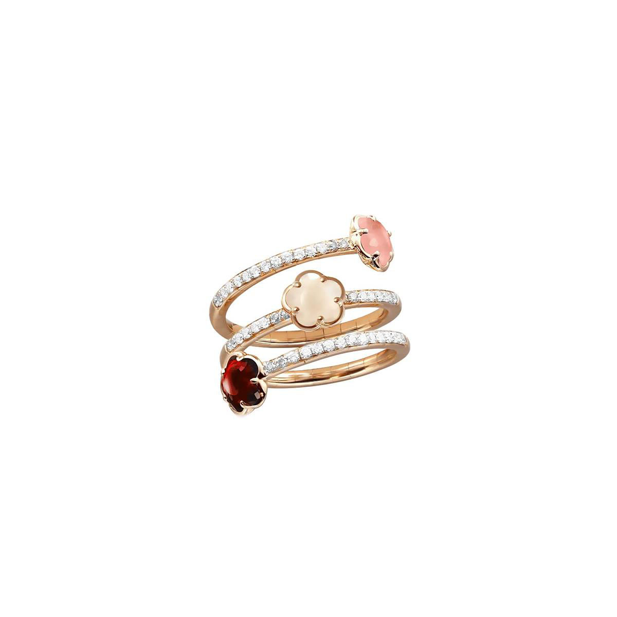 Pasquale Bruni Figlia dei Fiori 18k Rose Gold Diamond Flower Wrap Ring