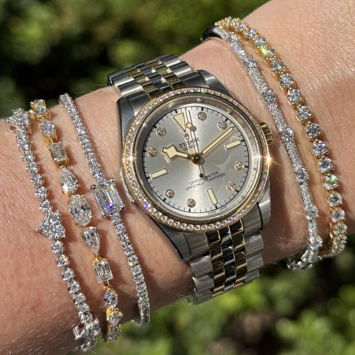 London Collection 14k Yellow Gold 5.00ct Diamond Tennis Bracelet