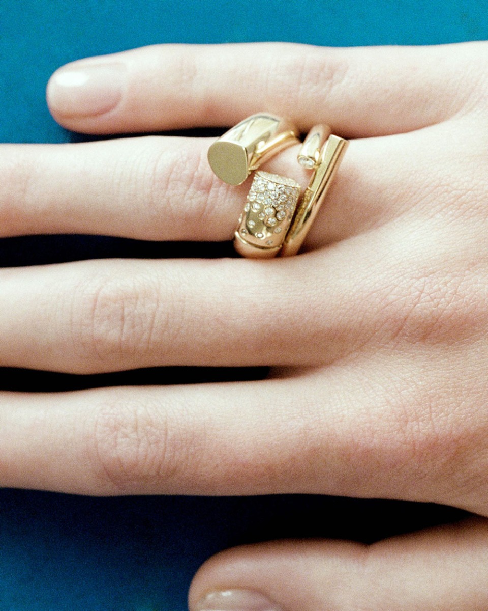 Tabayer Oera Large 18k Gold Pave Diamond Ring