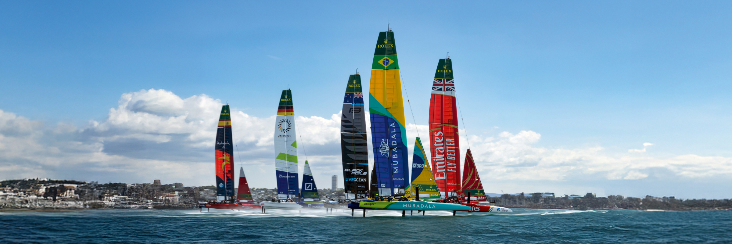 A variety of boats participating in the SailGP Championship